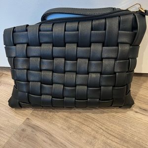 Black Woven Clutch Bag